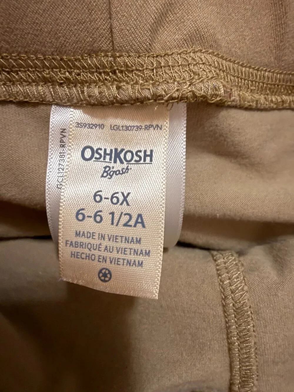 OshKosh B’gosh Girls Khaki Athletic Skort Size 6–6X   SKU052